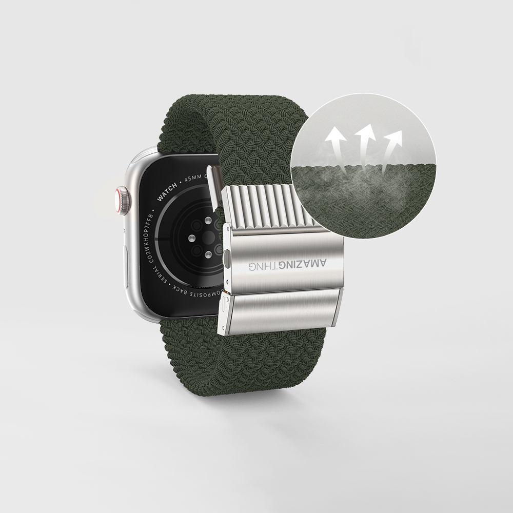 Apple Watch 7 45mm Uyumlu Amazingthing Titan Weave 2 Sport Örgü Kordon - 3