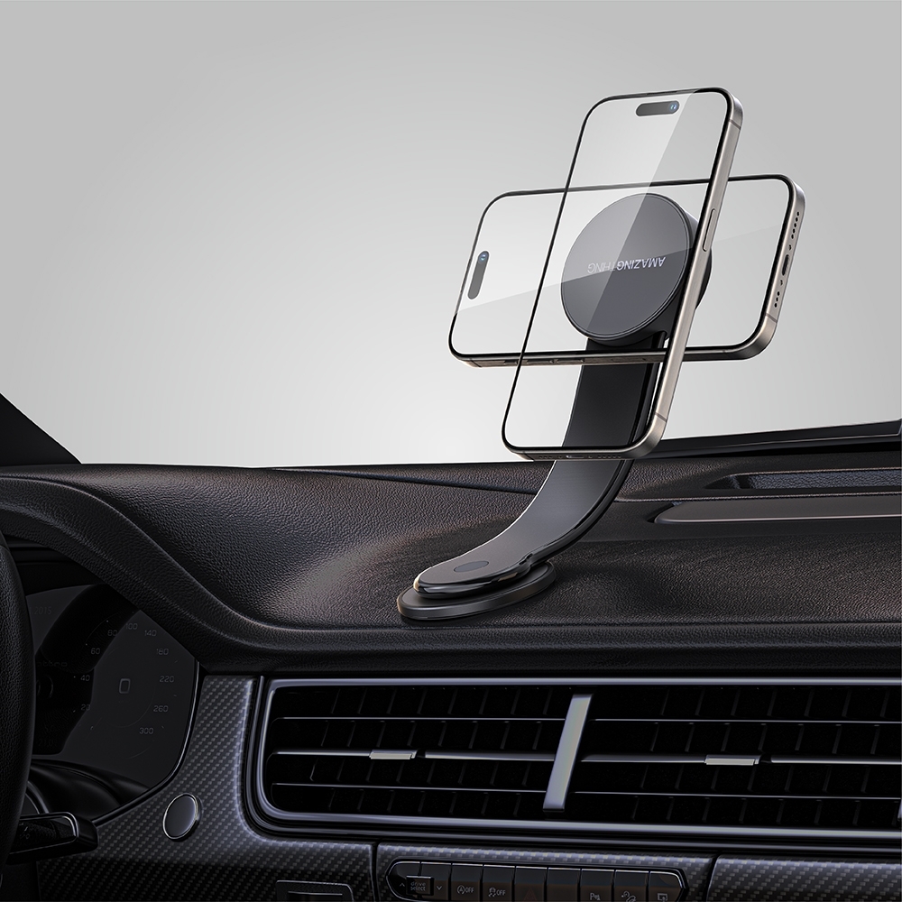 Amazingthing Explorer Pro Mag Magnetik Magsafe Uyumlu Bükülebilen Eğimli ve Düz Zemin Araç Telefon Tutucu - 6
