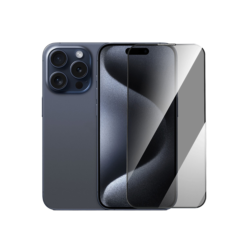 Apple iPhone 16 Pro Uyumlu Wiwu GT-021 Titan Guard Serisi Şok Emici Hibrit Polimer Privacy Ekran Koruyucu Film + Kolay Uygulama Aparatı - 4