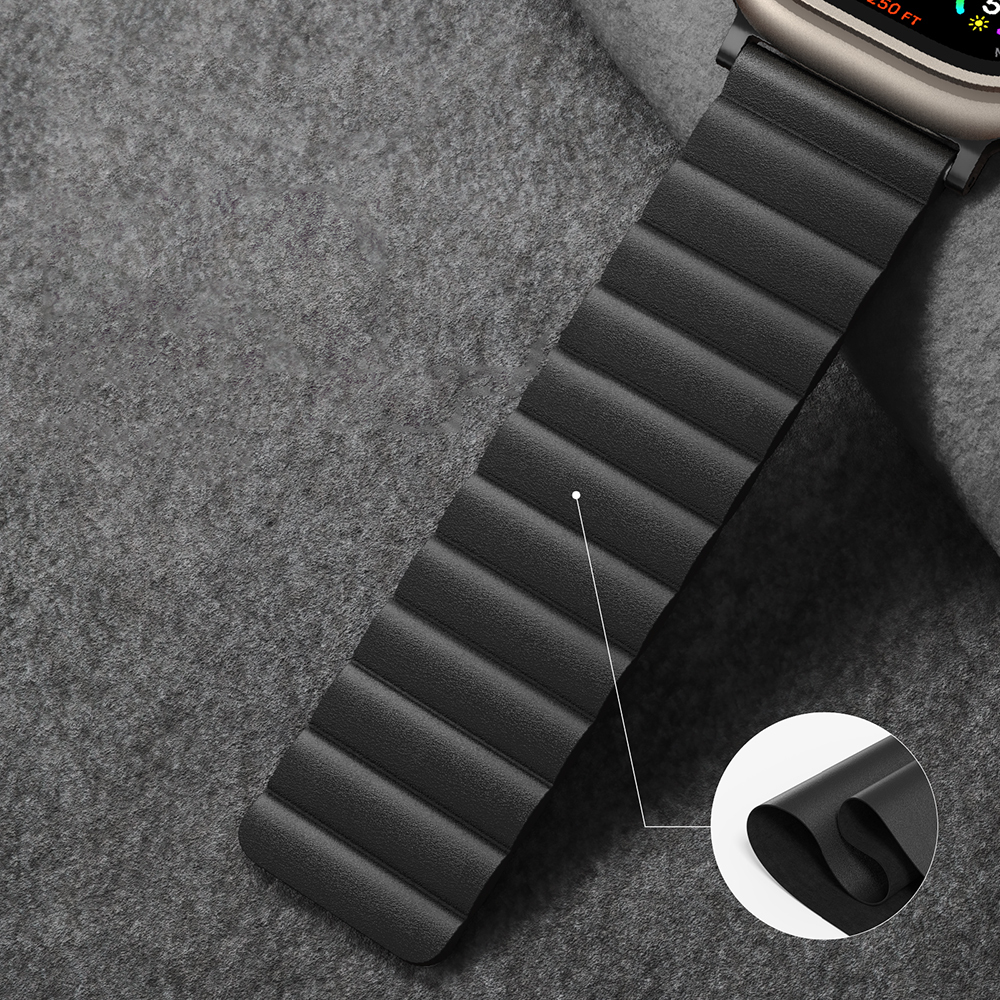 Apple Watch Serisi Uyumlu Amazing Thing Glamour Sense Deri Kordon - 12