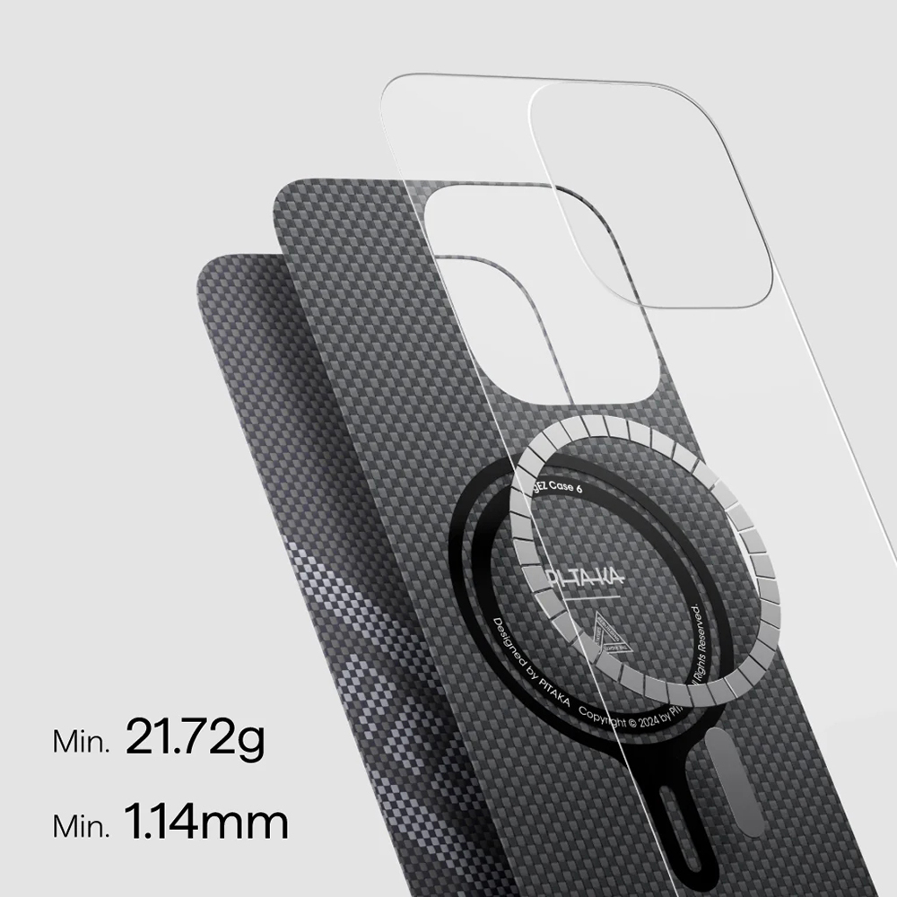 Apple iPhone 16 Pro Uyumlu Kılıf MagSafe Şarj Özellikli Aramid Fiber Re-TROS Tasarımlı Pitaka Tactile Woven Rebuilding Serisi Kapak - 5