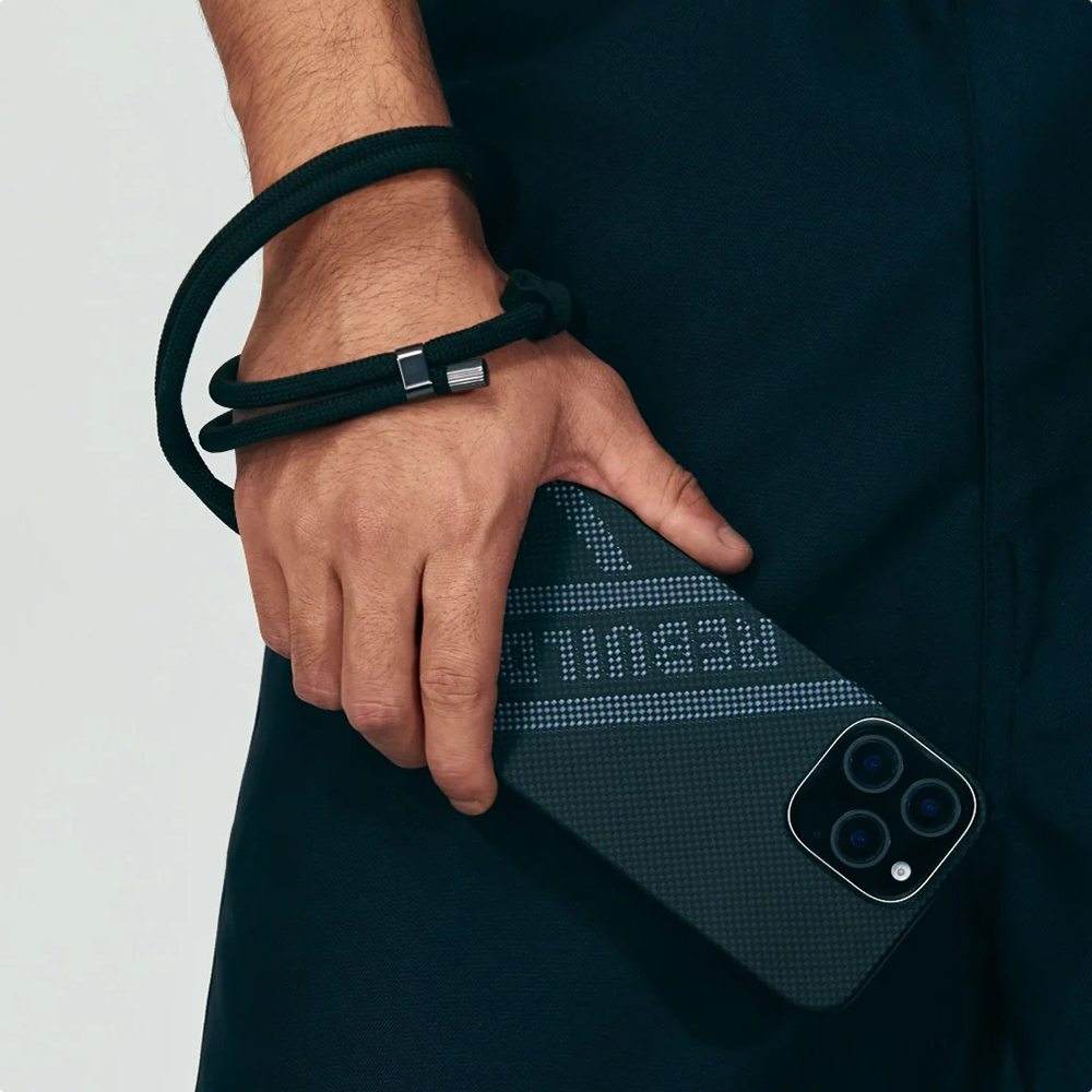 Apple iPhone 16 Pro Uyumlu Kılıf MagSafe Şarj Özellikli Aramid Fiber Re-TROS Tasarımlı Pitaka Tactile Woven Rebuilding Serisi Kapak - 9