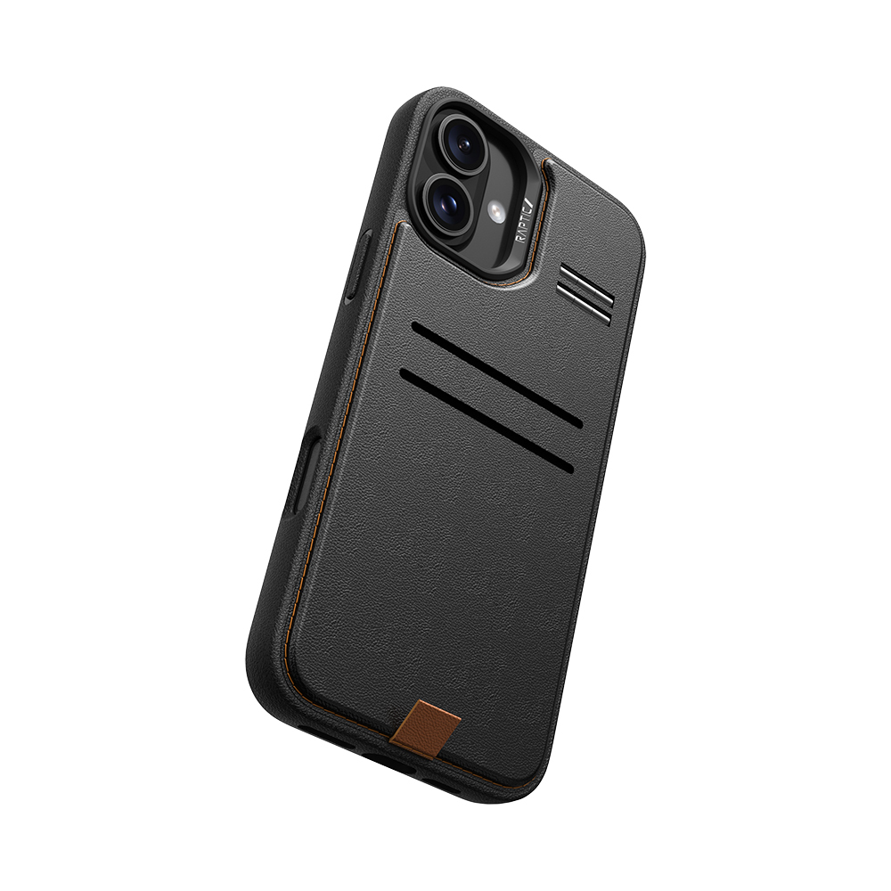 Apple iPhone 16 Uyumlu Kılıf Magsafe Şarj Özellikli Raptic Slim Wallet Serisi Deri Görünümlü Kartlıklı Standlı Kapak - 4