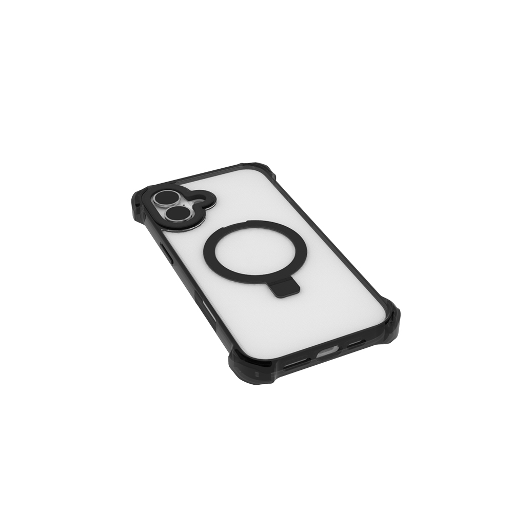 Apple iPhone 16 Uyumlu Kılıf Magsafe Şarj Özellikli Raptic Dual Serisi Şeffaf Standlı Kapak - 14