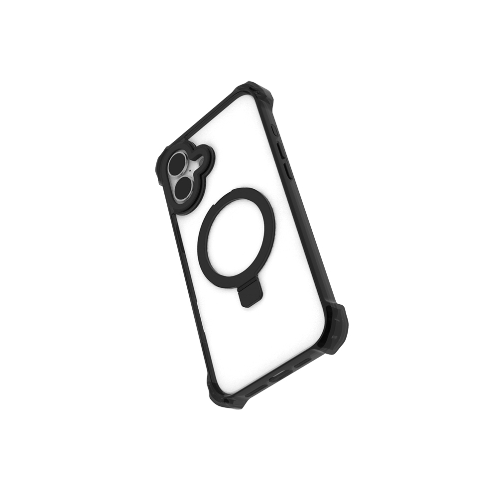 Apple iPhone 16 Uyumlu Kılıf Magsafe Şarj Özellikli Raptic Dual Serisi Şeffaf Standlı Kapak - 17