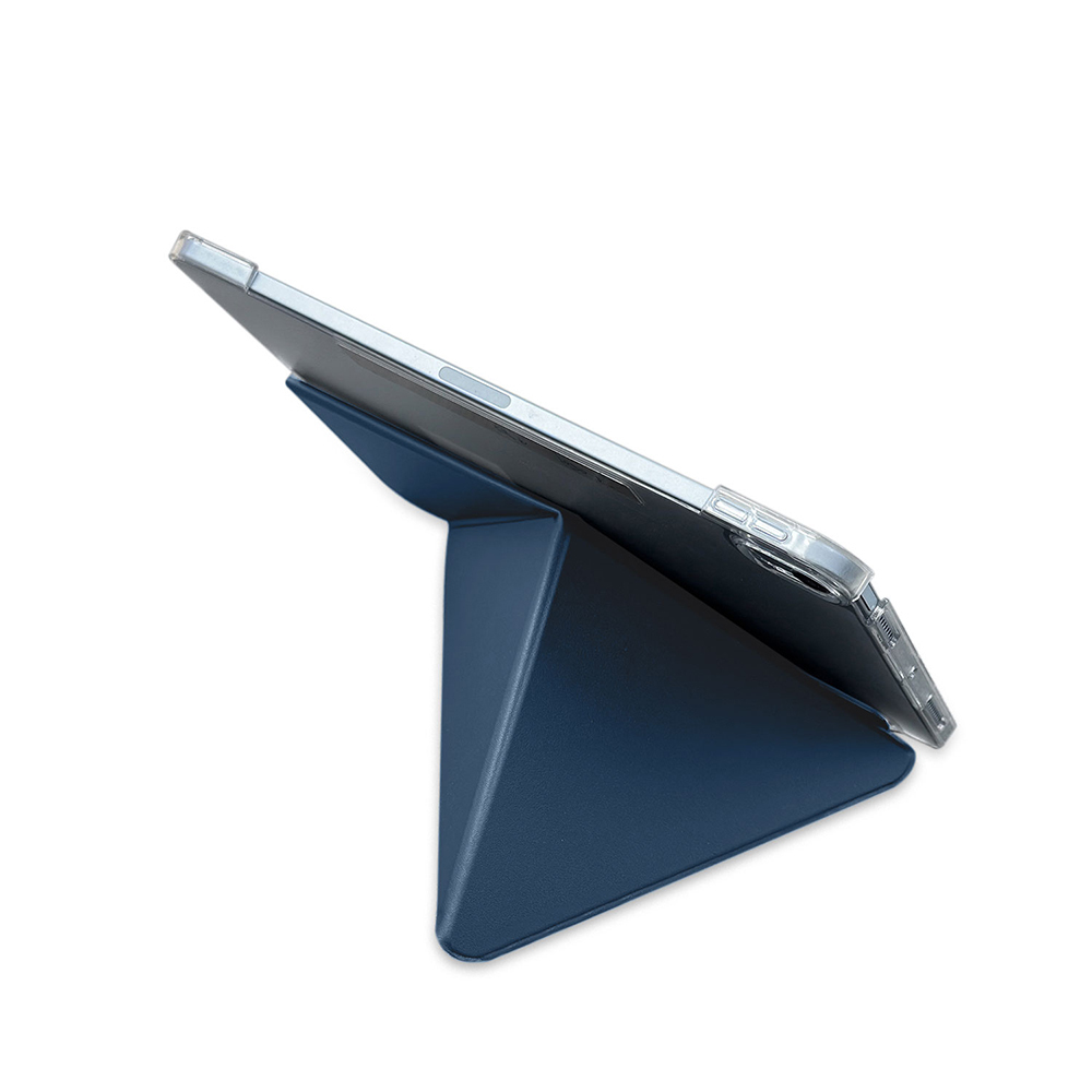 Apple iPad Air 11 2024 Uyumlu Raptic Clear Folio Airbagli Şeffaf Kapaklı Katlanabilir Standlı Kılıf - 4