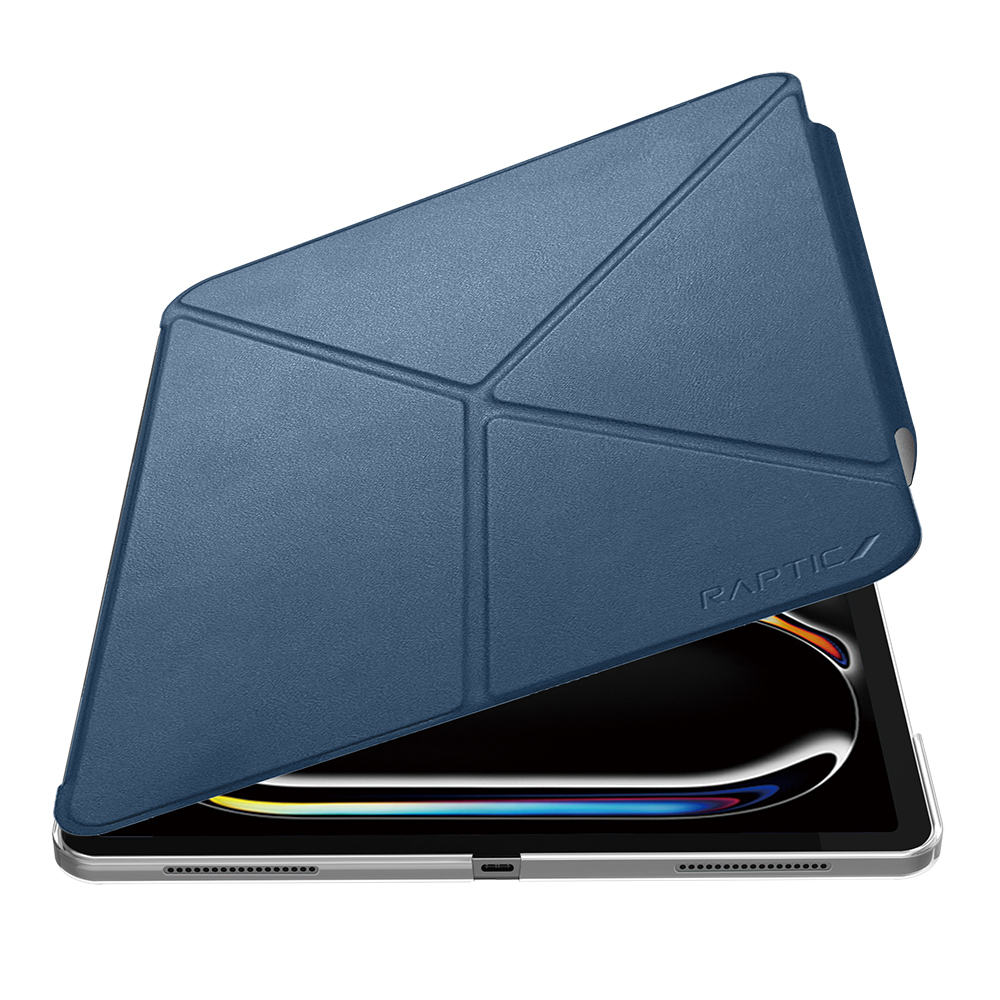 Apple iPad Air 11 2024 Uyumlu Raptic Clear Folio Airbagli Şeffaf Kapaklı Katlanabilir Standlı Kılıf - 5