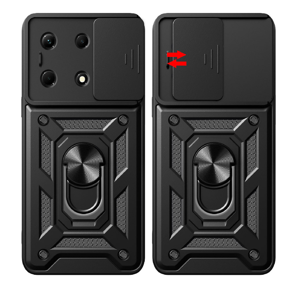 Infinix Note 30 Uyumlu VIP Kılıf Magnetik Standlı Kamera Korumalı Zore Sürgülü Vega Kapak - 6