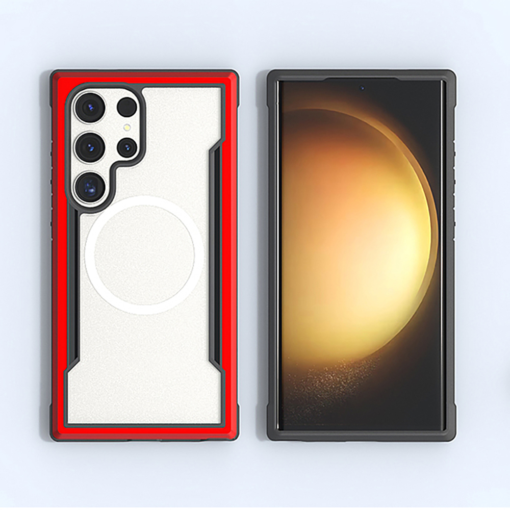 Samsung Samsung Galaxy S24 Ultra Uyumlu Kılıf Magsafe Şarj Özellikli Airbagli Raptic Shield Serisi Şeffaf Arka Yüzey Kapak - 1