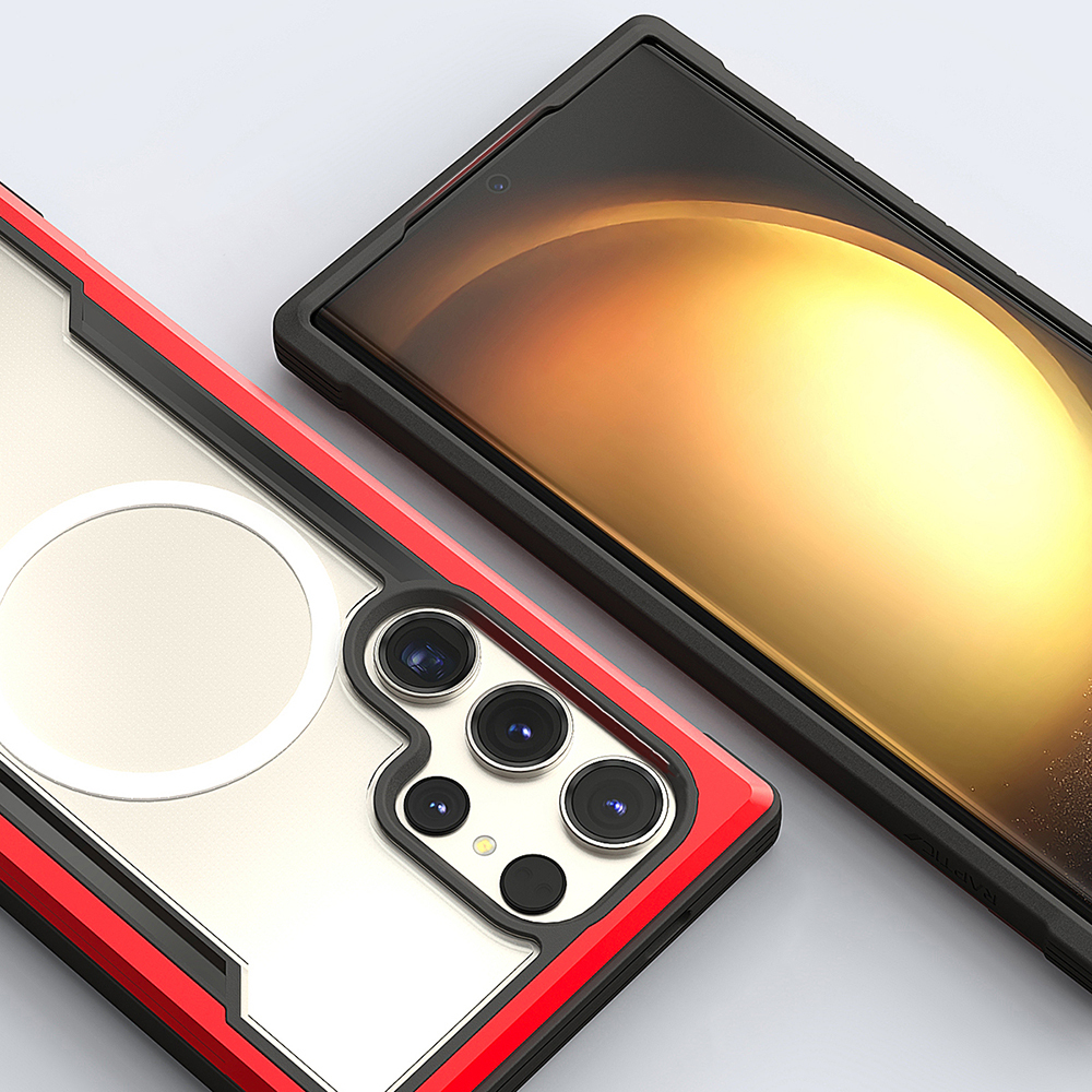 Samsung Samsung Galaxy S24 Ultra Uyumlu Kılıf Magsafe Şarj Özellikli Airbagli Raptic Shield Serisi Şeffaf Arka Yüzey Kapak - 5