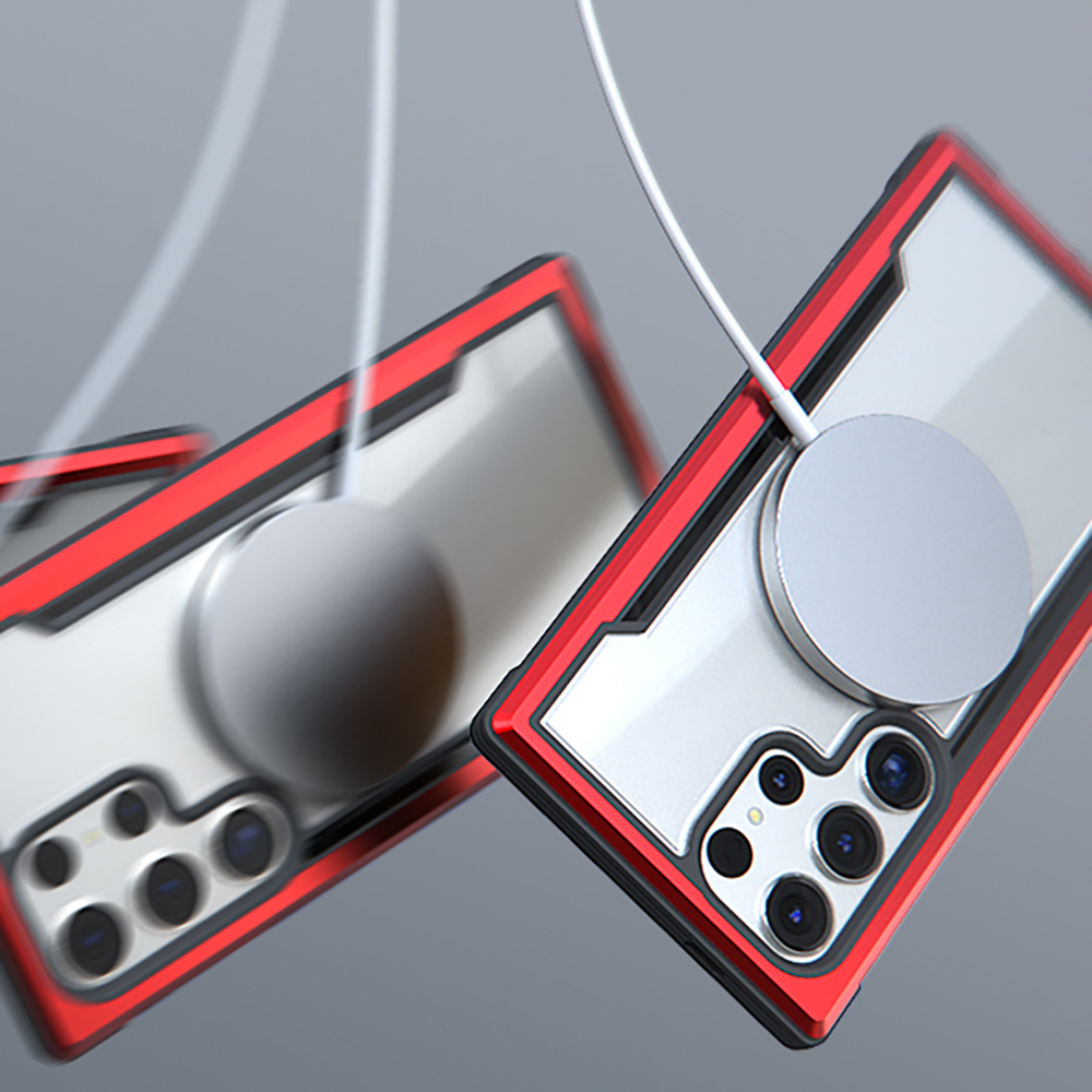 Samsung Samsung Galaxy S24 Ultra Uyumlu Kılıf Magsafe Şarj Özellikli Airbagli Raptic Shield Serisi Şeffaf Arka Yüzey Kapak - 6