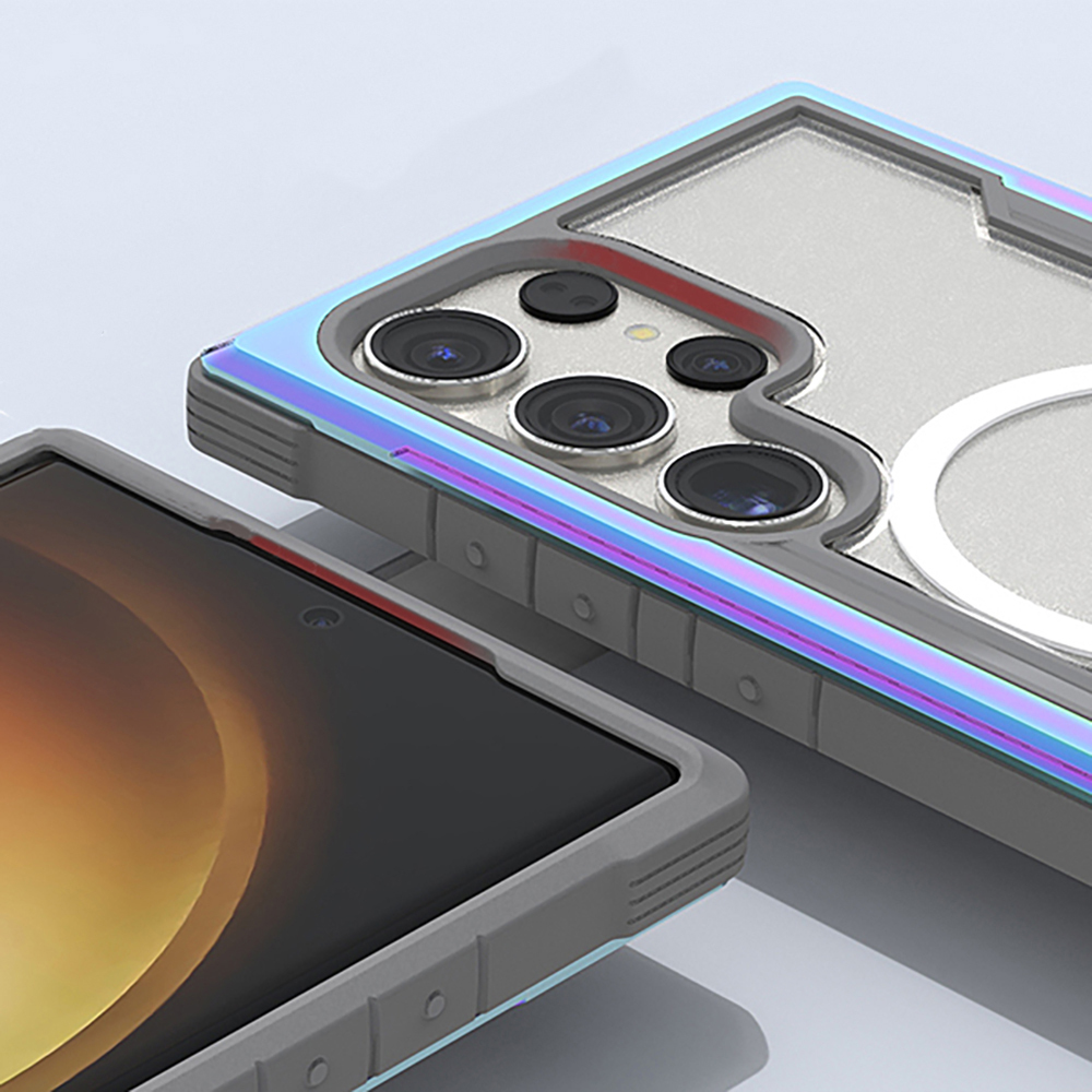 Samsung Samsung Galaxy S24 Ultra Uyumlu Kılıf Magsafe Şarj Özellikli Airbagli Raptic Shield Serisi Şeffaf Arka Yüzey Kapak - 17