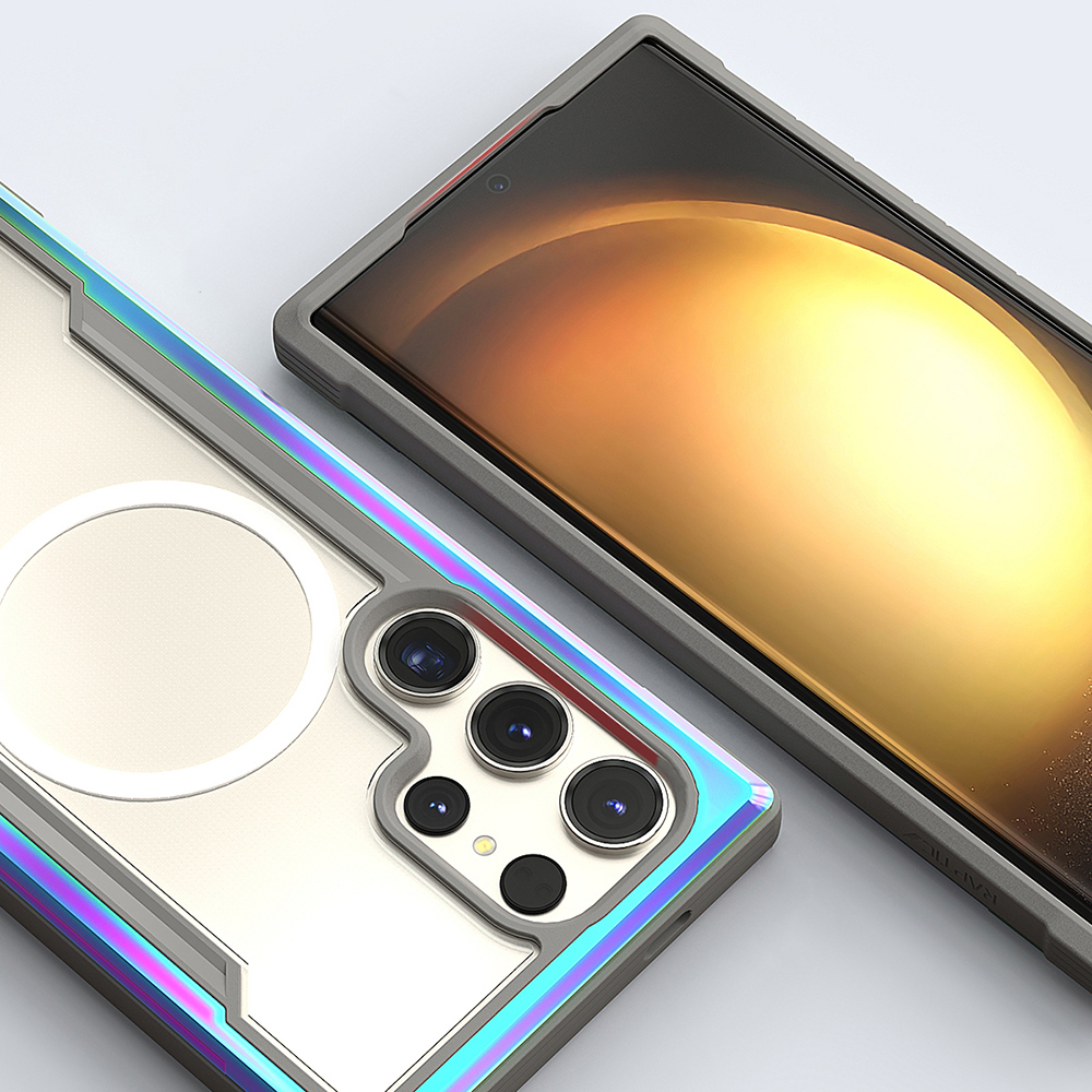 Samsung Samsung Galaxy S24 Ultra Uyumlu Kılıf Magsafe Şarj Özellikli Airbagli Raptic Shield Serisi Şeffaf Arka Yüzey Kapak - 18