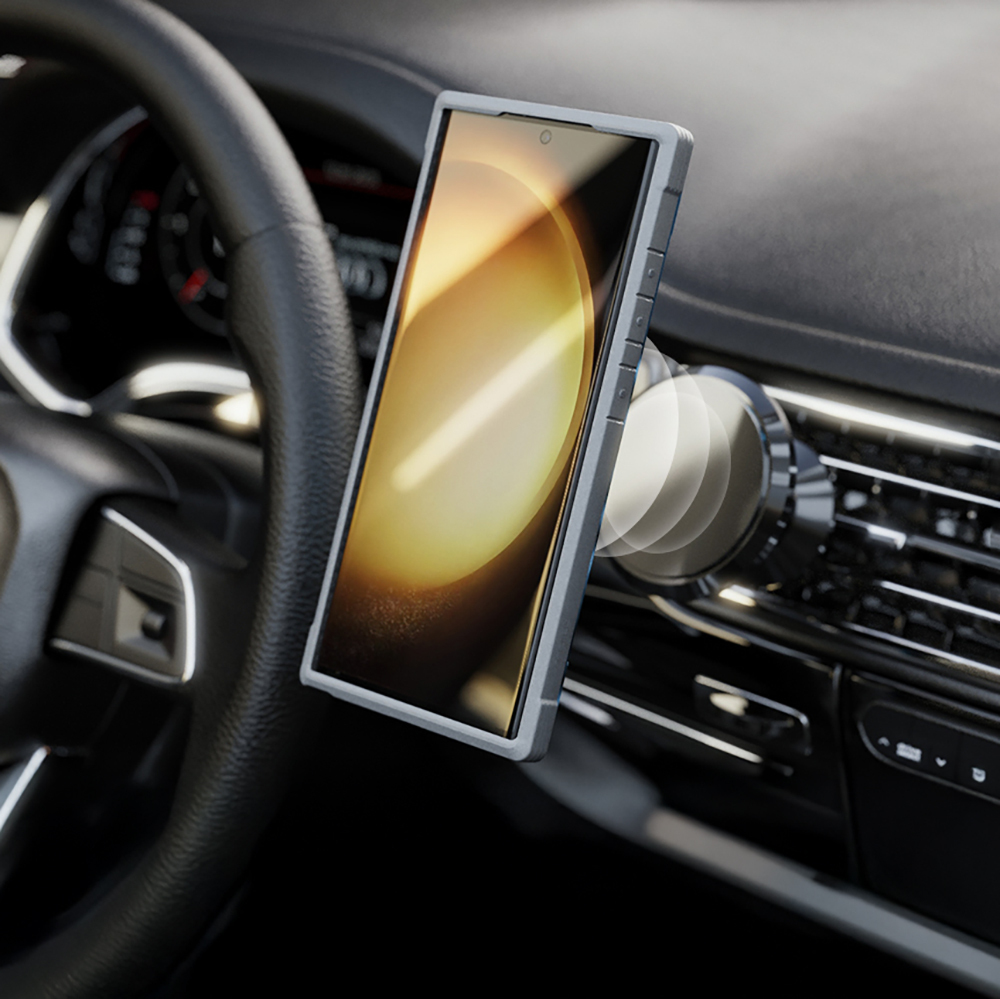 Samsung Samsung Galaxy S24 Ultra Uyumlu Kılıf Magsafe Şarj Özellikli Airbagli Raptic Shield Serisi Şeffaf Arka Yüzey Kapak - 24