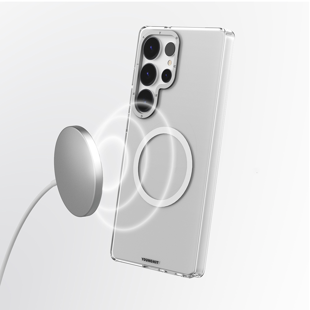 Samsung Galaxy S25 Uyumlu Ultra Kılıf Magsafe Şarj Özellikli Şeffaf Youngkit Crystal Shield Serisi Kapak - 10