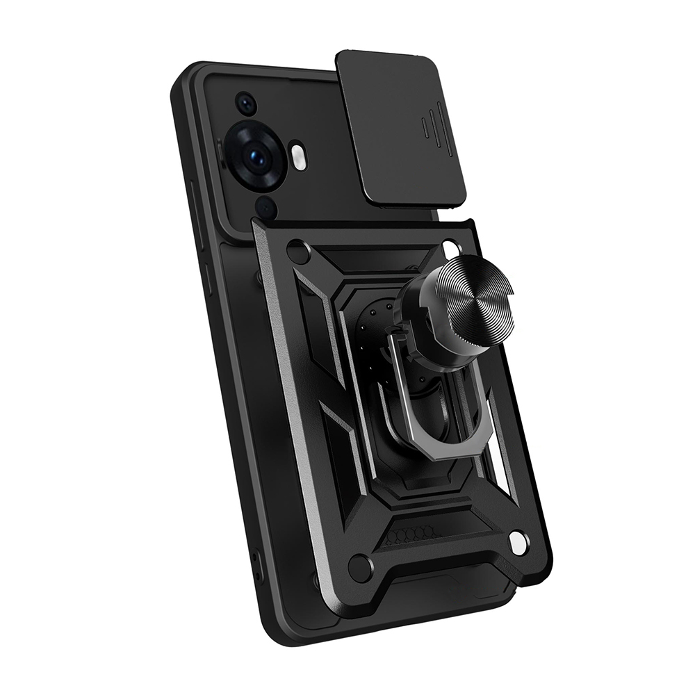 Huawei Nova Uyumlu 12S Kılıf Magnetik Standlı Kamera Korumalı Zore Sürgülü Vega Kapak - 1