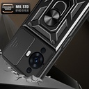 Huawei Nova Uyumlu 12S Kılıf Magnetik Standlı Kamera Korumalı Zore Sürgülü Vega Kapak - 3