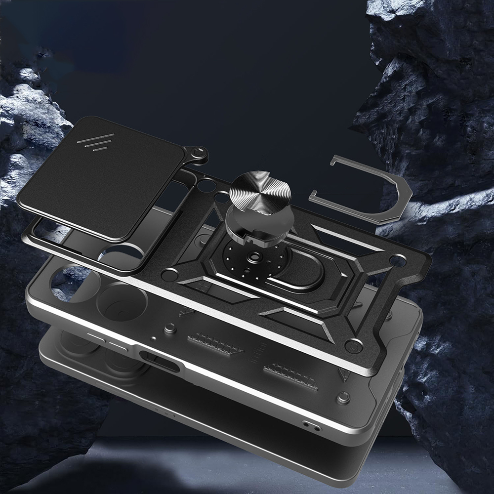 Realme Note 60 Kılıf Magnetik Standlı Kamera Korumalı Zore Sürgülü Vega Kapak - 3