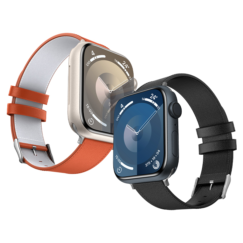 Apple Watch 44mm Uyumlu Benks Vintage Genuine Leather Serisi Deri Kordon Strap Kayış - 5