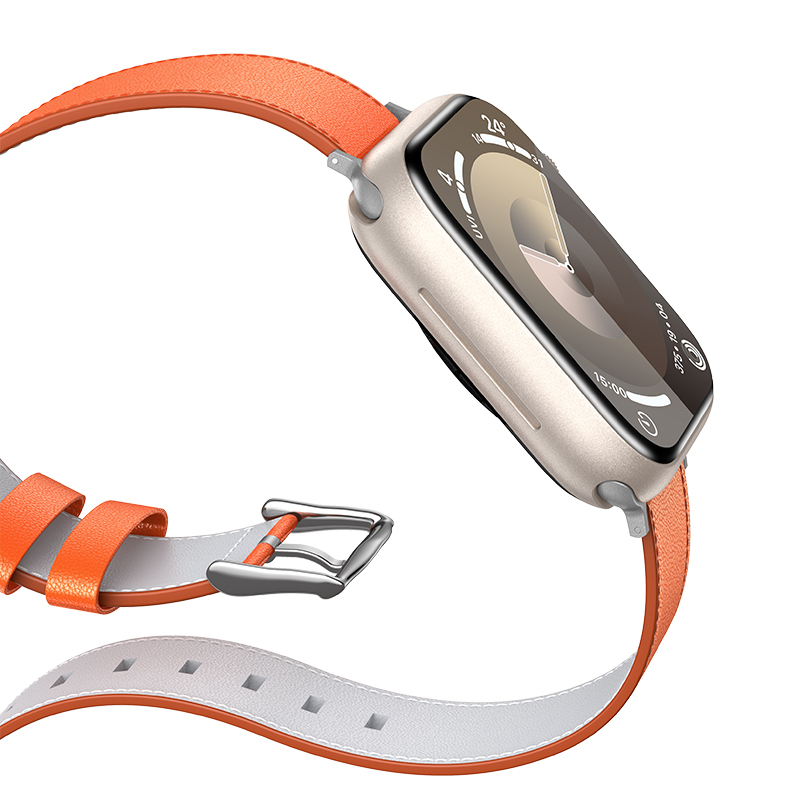 Apple Watch Ultra 49mm Uyumlu Benks Vintage Genuine Leather Serisi Deri Kordon Strap Kayış - 3