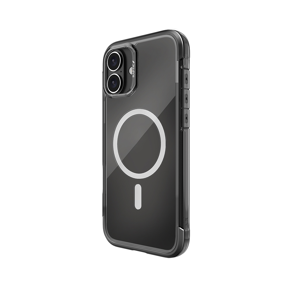 Apple iPhone 16 Uyumlu Kılıf Magsafe Şarj Özellikli Raptic Air Serisi Airbag Tasarımlı Metal Köşelikli Şeffaf Kapak - 1