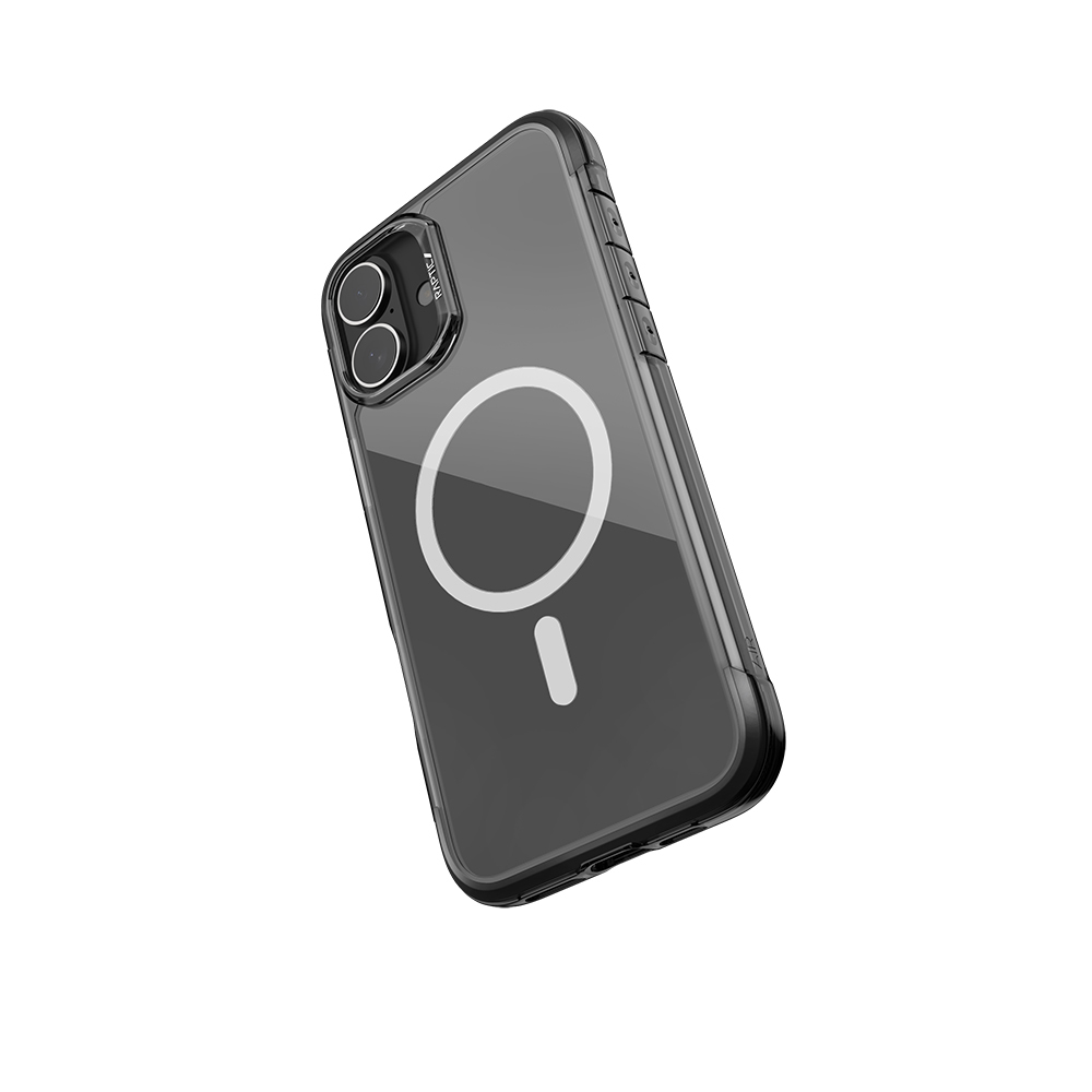 Apple iPhone 16 Uyumlu Kılıf Magsafe Şarj Özellikli Raptic Air Serisi Airbag Tasarımlı Metal Köşelikli Şeffaf Kapak - 2