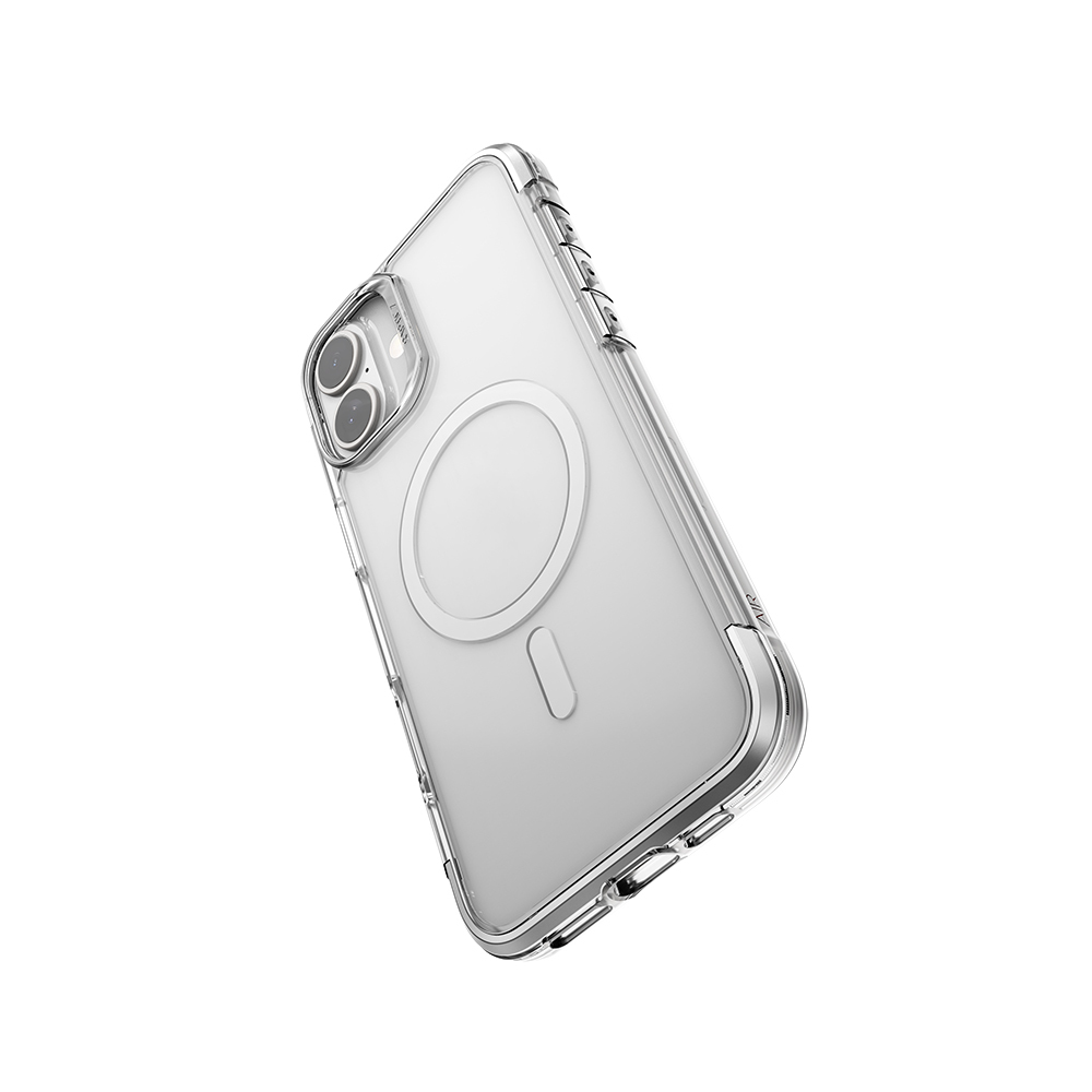 Apple iPhone 16 Uyumlu Kılıf Magsafe Şarj Özellikli Raptic Air Serisi Airbag Tasarımlı Metal Köşelikli Şeffaf Kapak - 9