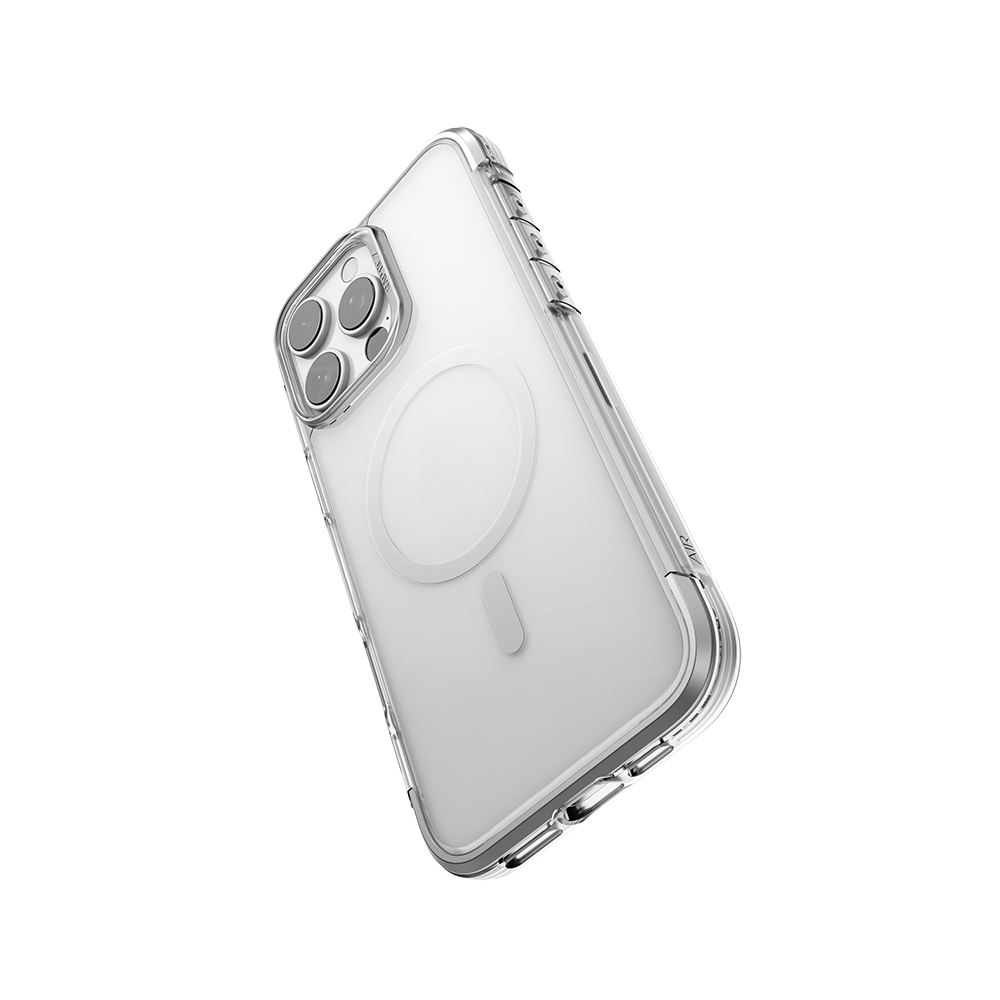 Apple iPhone 16 Pro Uyumlu Kılıf Magsafe Şarj Özellikli Raptic Air Serisi Airbag Tasarımlı Metal Köşelikli Şeffaf Kapak - 3