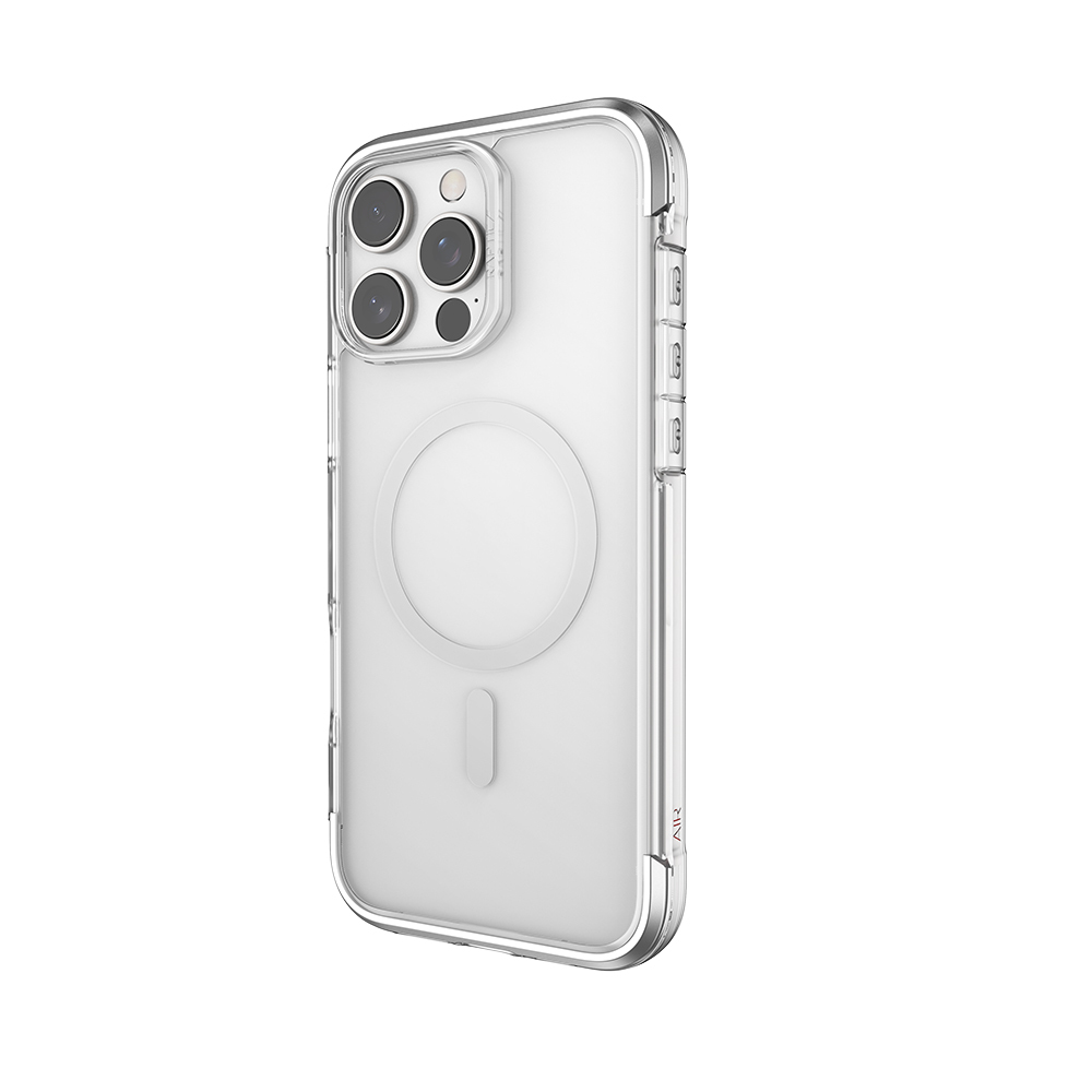 Apple iPhone 16 Pro Max Uyumlu Kılıf Magsafe Şarj Özellikli Raptic Air Serisi Airbag Tasarımlı Metal Köşelikli Şeffaf Kapak - 8