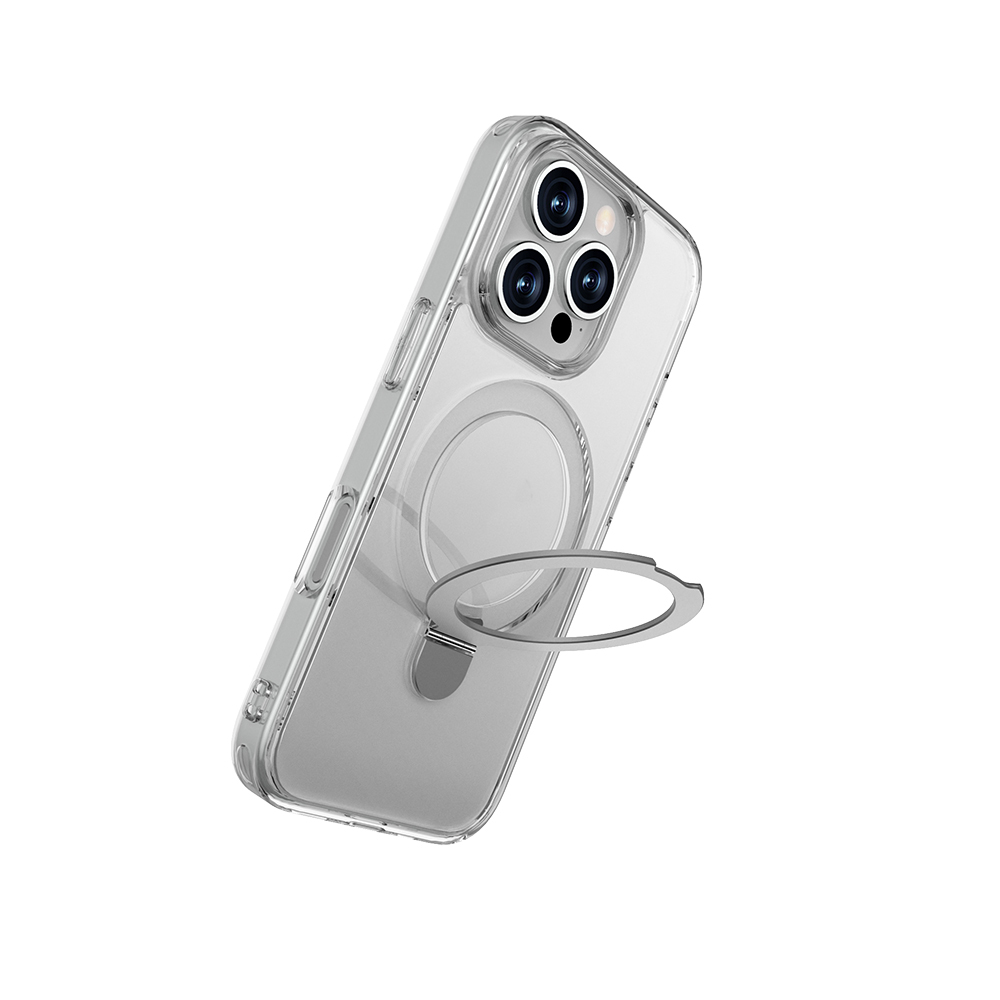 Apple iPhone 16 Pro Max Uyumlu Kılıf Magsafe Şarj Özellikli Raptic Air Stand Serisi Buzlu Transparan Tasarımlı Standlı Kapak - 1