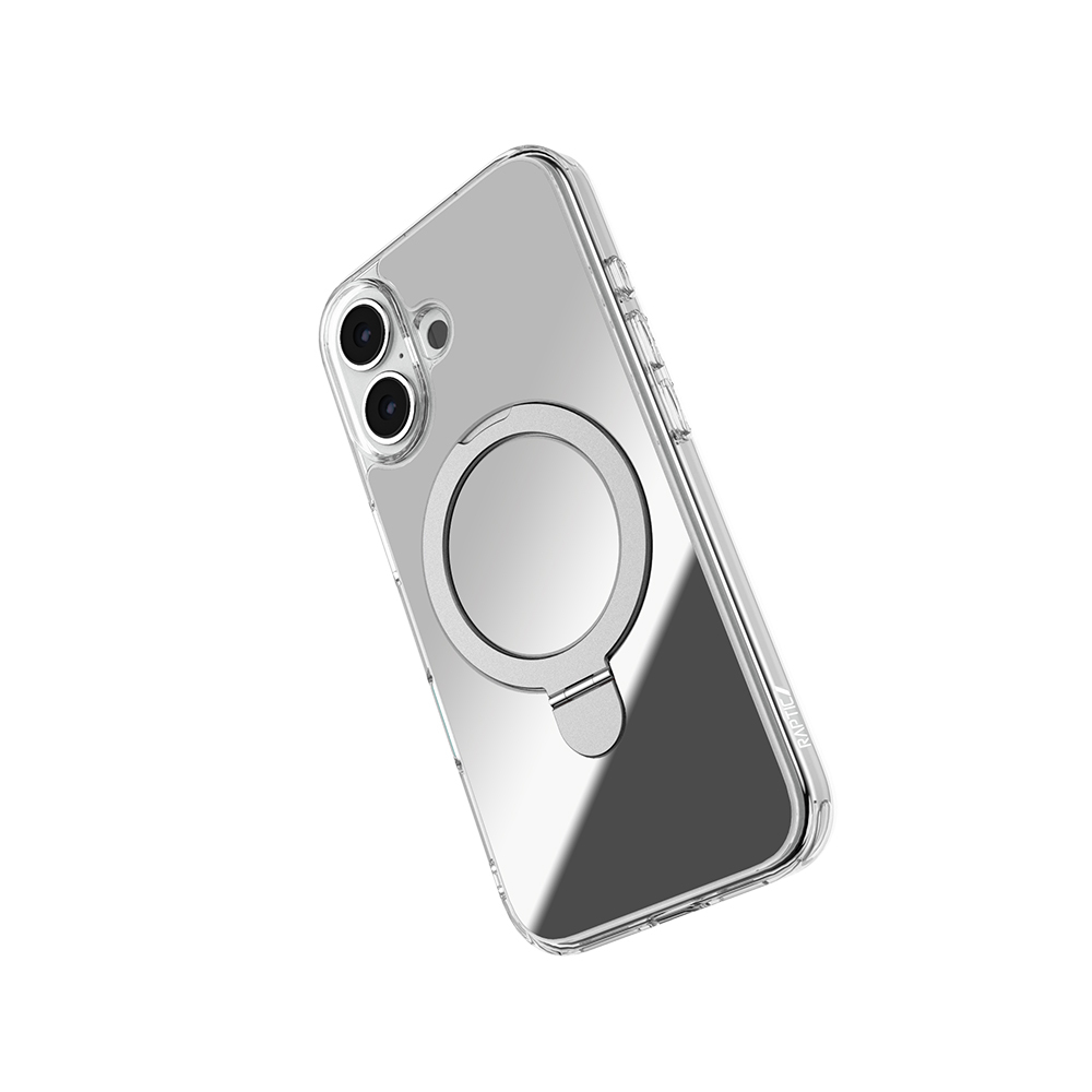 Apple iPhone 16 Plus Uyumlu Magsafe Şarj Özellikli Kılıf Raptic Air Stand Serisi Aynalı Arka Yüzey Standlı Kapak - 2