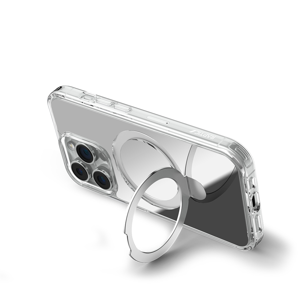 Apple iPhone 16 Pro Uyumlu Magsafe Şarj Özellikli Kılıf Raptic Air Stand Serisi Aynalı Arka Yüzey Standlı Kapak - 8