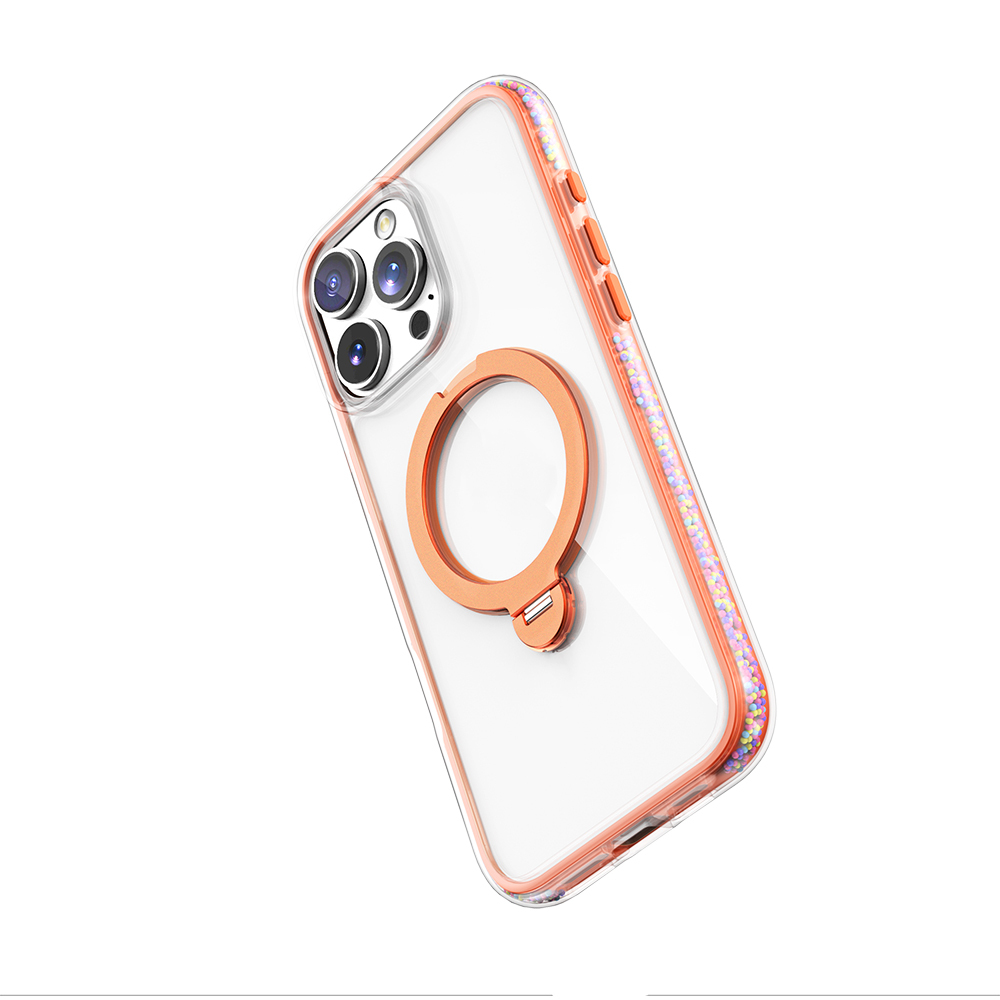 Apple iPhone 16 Pro Uyumlu Kılıf Magsafe Şarj Özellikli Raptic AirJoy Serisi Boncuk Tasarımlı 360 Derece Dönebilen Standlı Kapak - 6
