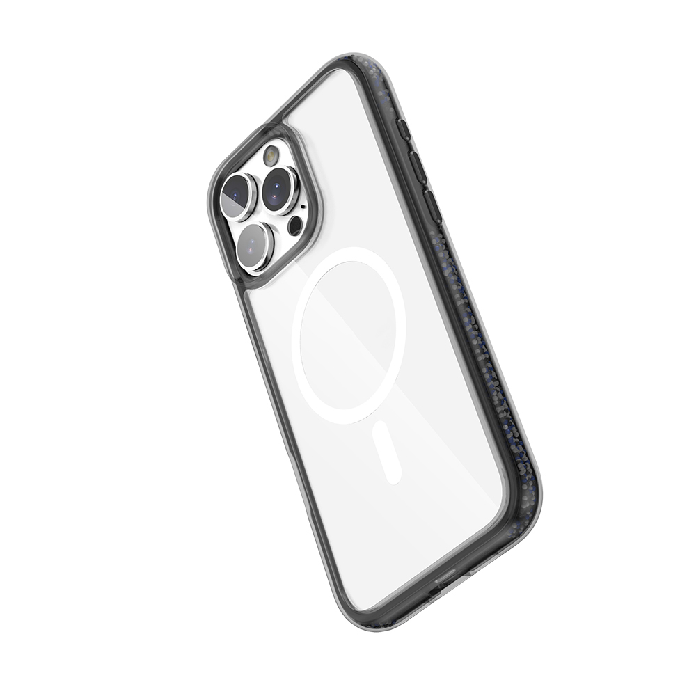 Apple iPhone 16 Pro Uyumlu Kılıf Magsafe Şarj Özellikli Raptic AirJoy Serisi Boncuk Tasarımlı Şeffaf Kapak - 1
