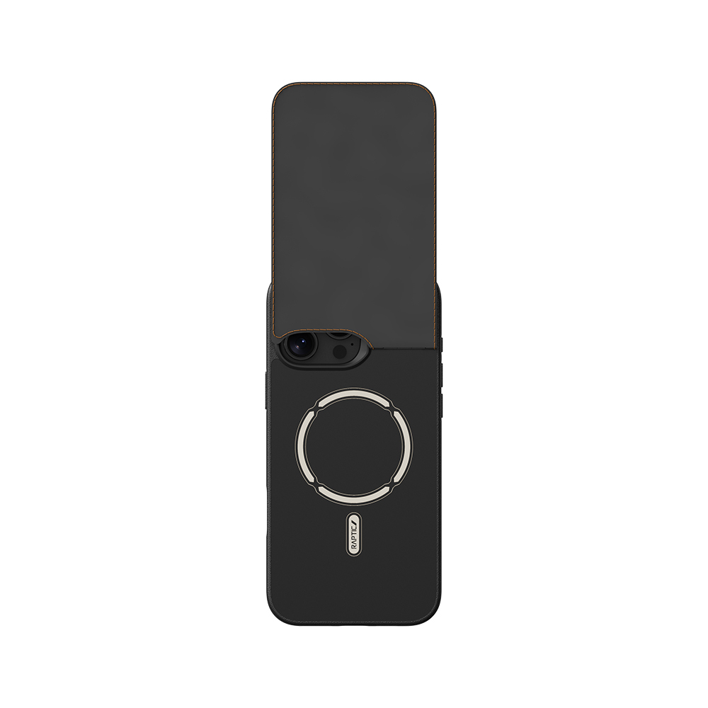 Apple iPhone 16 Pro Max Uyumlu Kılıf Magsafe Şarj Özellikli Raptic Slim Wallet Serisi Deri Görünümlü Kartlıklı Standlı Kapak - 7