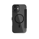 Apple iPhone 16 Uyumlu Kılıf Magsafe Şarj Özellikli Vegan Deri Tasarımlı Şeffaf Arka Yüzey Kartlıklı Raptic Urban Folio Serisi Kapak - 1