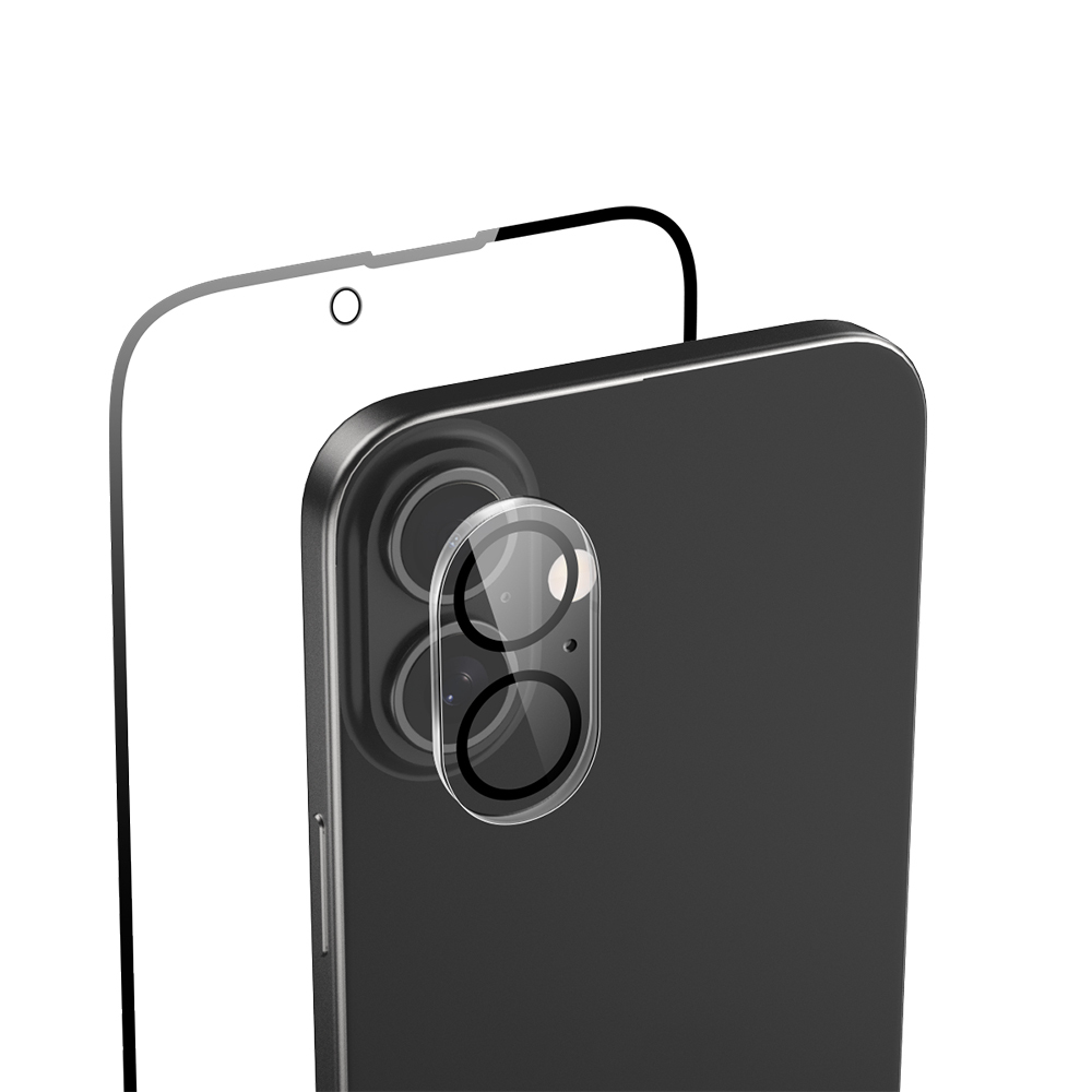 Apple iPhone 16 Plus Uyumlu Raptic 2in1 Temperli Ekran Koruyucu + Lens Koruyucu Set - 1