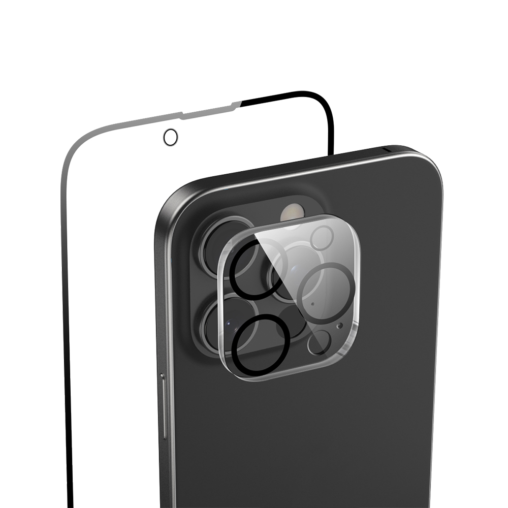 Apple iPhone 16 Pro Max Uyumlu Raptic 2in1 Temperli Ekran Koruyucu + Lens Koruyucu Set - 1