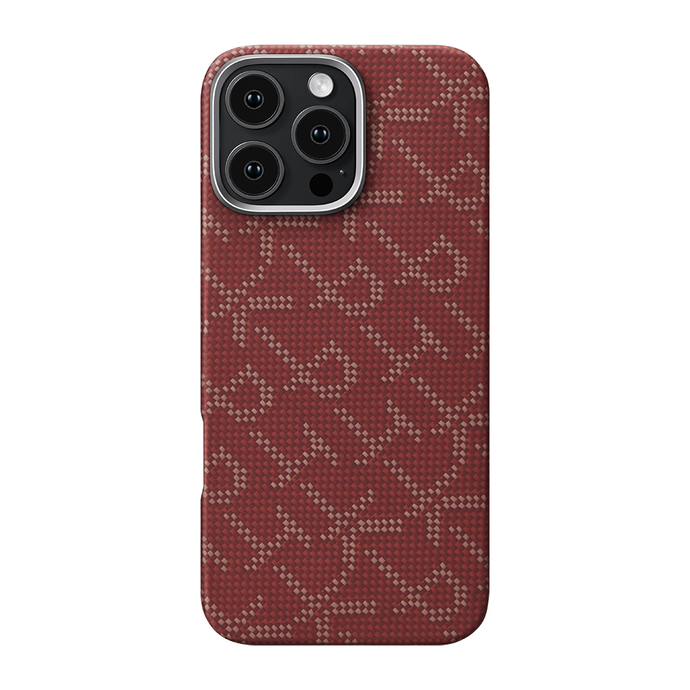 Apple Apple iPhone 16 Pro Uyumlu Kılıf MagSafe Şarj Özellikli Aramid Fiber Pitaka Tactile Woven Monogram Serisi Kapak - 7