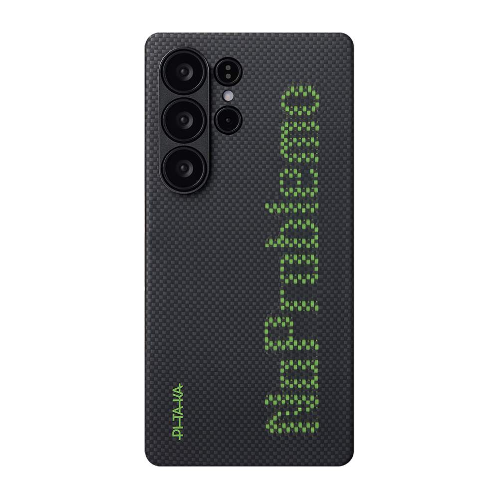 Samsung Galaxy S25 Uyumlu Ultra Kılıf  Magsafe Şarj Özellikli Lumintex Teknolojili Fosforlu Aramid Fiber Pitaka Tactile Woven Aries Serisi Kapak - 1