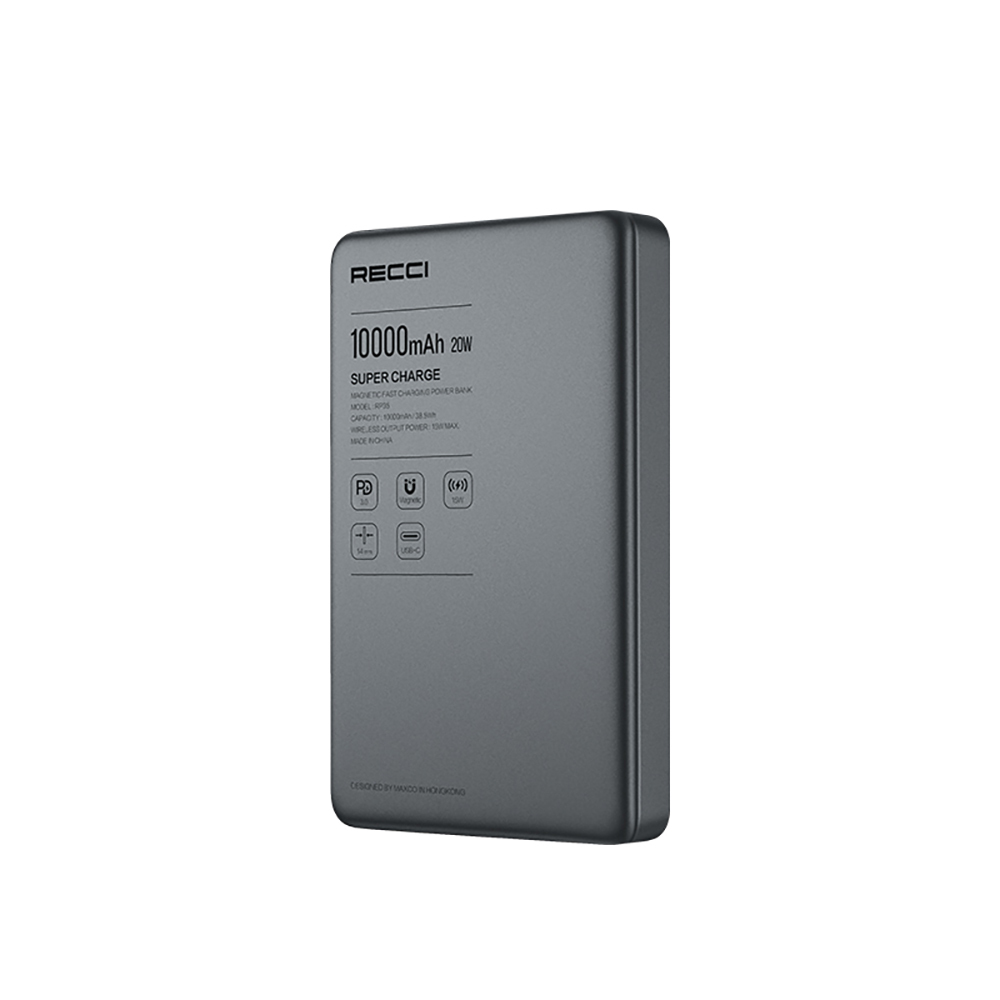 Recci RP35 PD 20W Led Göstergeli Hızlı Şarj Özellikli Wireless Powerbank 15W 10000mAh - 7