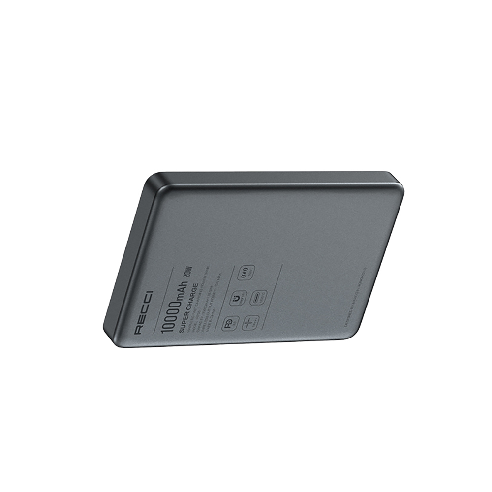 Recci RP35 PD 20W Led Göstergeli Hızlı Şarj Özellikli Wireless Powerbank 15W 10000mAh - 9