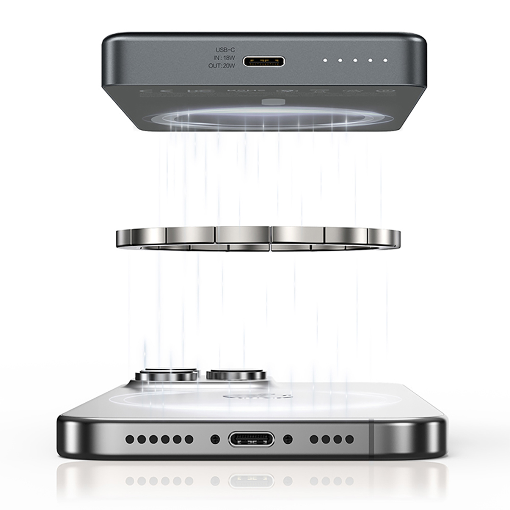 Recci RP35 PD 20W Led Göstergeli Hızlı Şarj Özellikli Wireless Powerbank 15W 10000mAh - 14