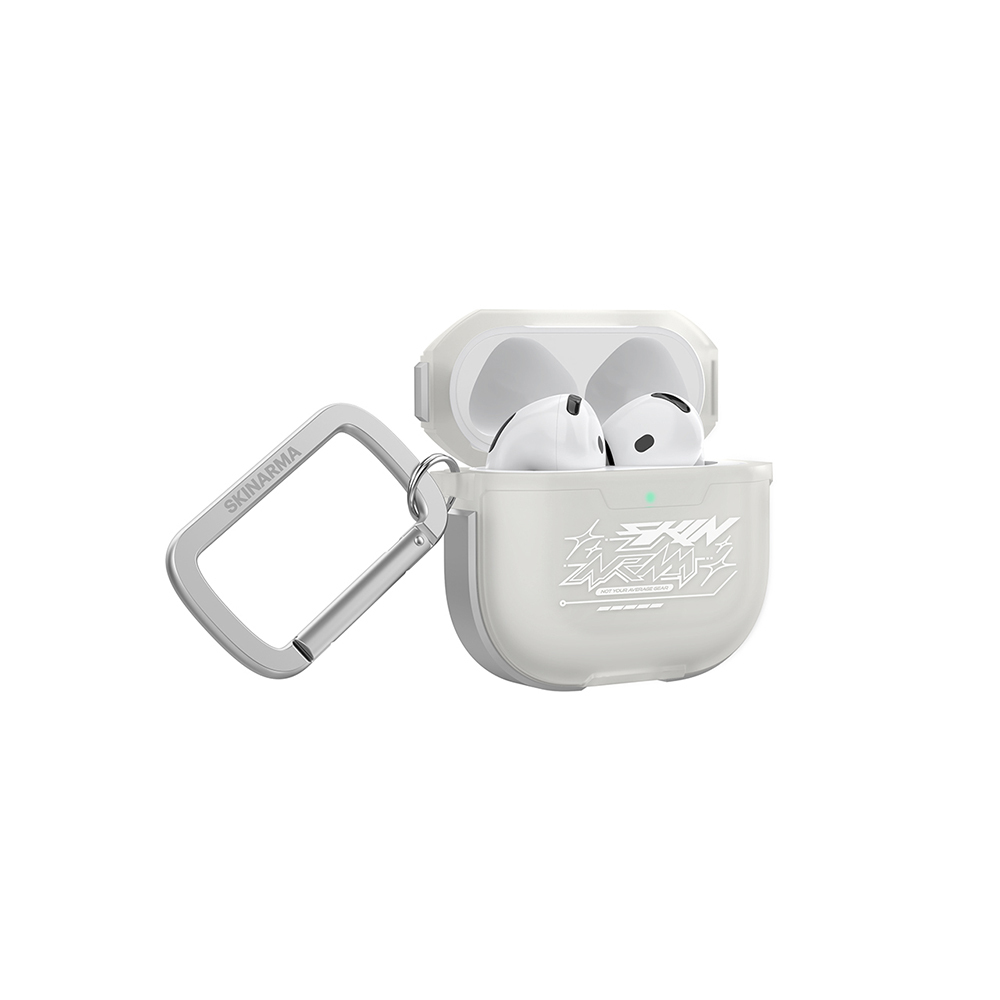 Apple Airpods 4 Uyumlu Kılıf Skinarma Transparan Mat Tasarım Kinzoku Kılıf - 2