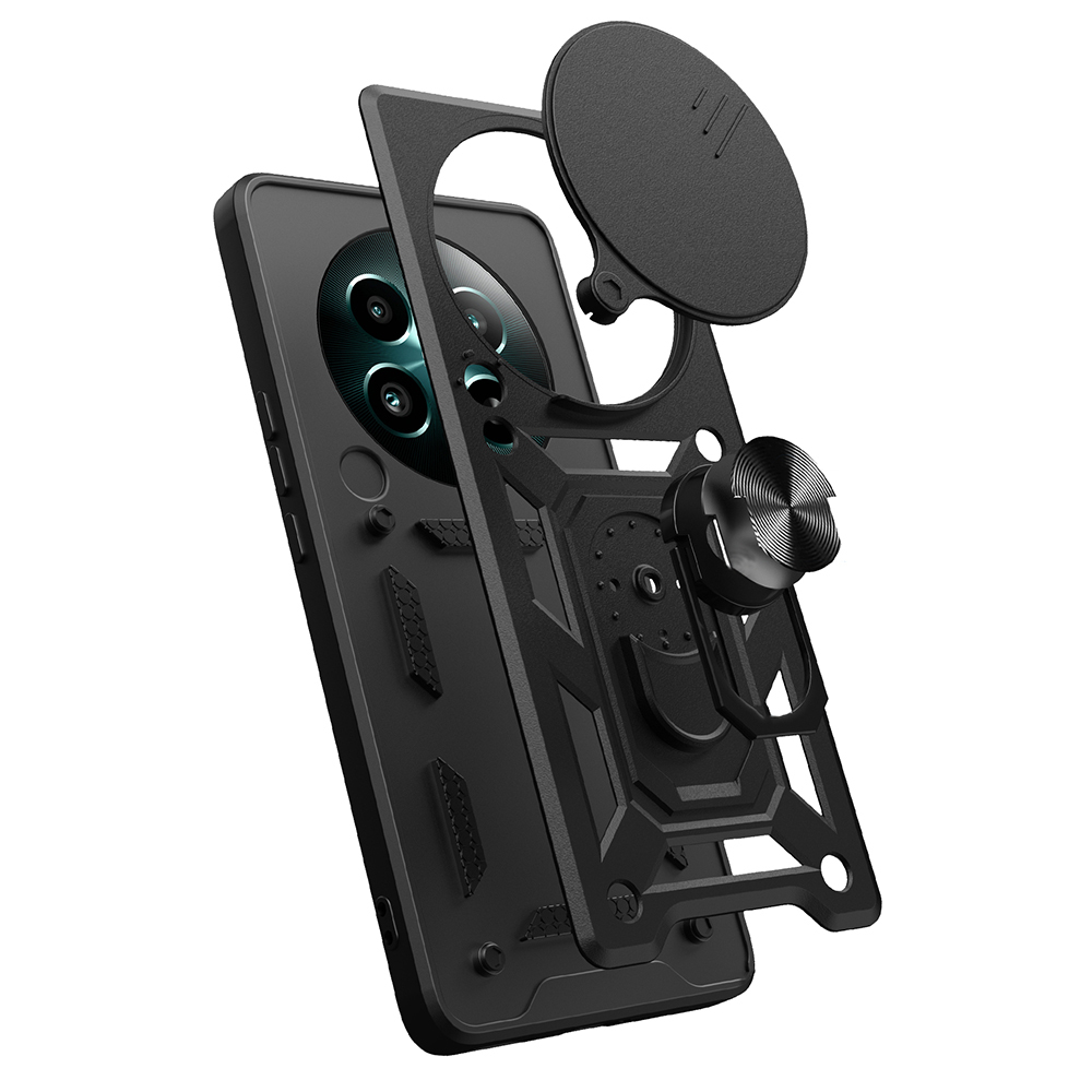 Realme 12 Kılıf Magnetik Standlı Kamera Korumalı Zore Sürgülü Vega Kapak - 1