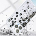 Apple iPhone 16 Pro Max Uyumlu Kılıf Sıvılı Simli Baskılı Şeffaf Arka Yüzey Zore Mossa Silikon Kapak - 7