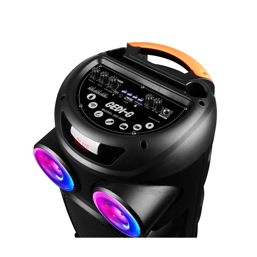 Zore GD-2887 Dijital LED Göstergeli Mikrofonlu RGB TWS 8 inç Stereo Bass Kablosuz Karaoke Hoparlör - 8