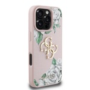 Apple iPhone 16 Pro Uyumlu Kılıf Guess Orjinal Lisanslı Gül Baskılı Büyük Metal Logo Dizaynlı Kapak - 16
