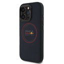 Apple iPhone 16 Pro Uyumlu Kılıf Redbull Orjinal Lisanslı Magsafe Şarj Özellikli Kırmızı Halka ve Logo Kabartmalı PU Deri Kapak - 1