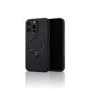 Apple iPhone 16 Pro Max Uyumlu Kılıf Magsafe Şarj Özellikli Standlı Suni Deri Tasarımlı Pynana Dancing Circle Serisi Kapak - 4